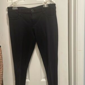 Black skinny jean styled knit pants